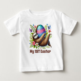 T-shirt Pour Bébé Cute unisex sloth Happy Easter Baby 