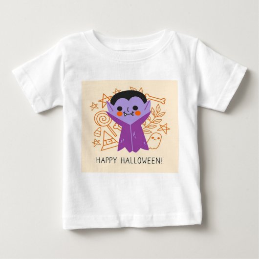 T-shirt Pour Bébé Cute Vampire Dracula Halloween (Devant)