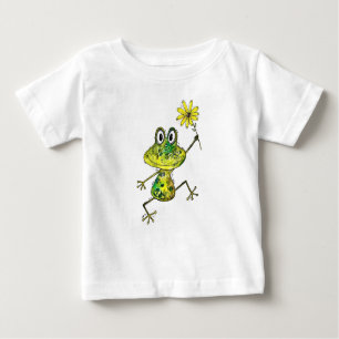 T-shirt Pour Bébé Cute Whimsical Happy Frog