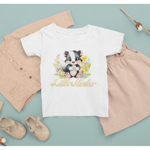 T-shirt Pour Bébé Cute Woodland Skunk Little Stinker Floral Animal