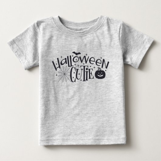 T-shirt Pour Bébé Cutie d'Halloween - Silhouette noire (Devant)
