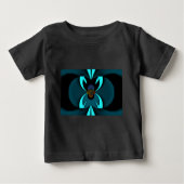 T-shirt Pour Bébé Cyan Abstrait Art Print (Devant)