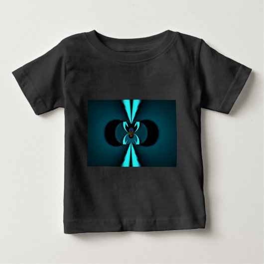 T-shirt Pour Bébé Cyan et Black Abstrait Art Print (Devant)