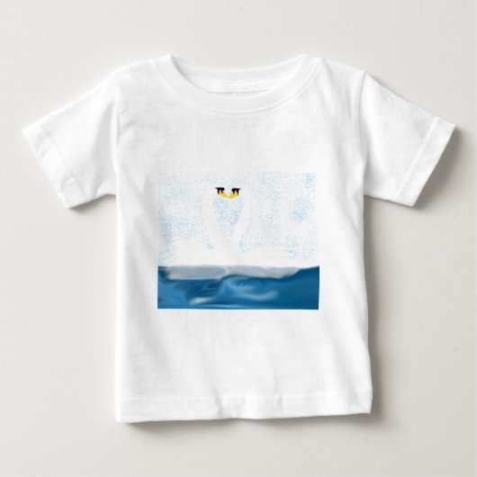 T-shirt Pour Bébé Cygnes subtils en amour (formes cardiaques) Cadeau (Devant)