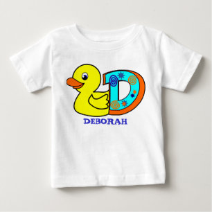 T-shirt Pour Bébé D DUCK, nom initiales