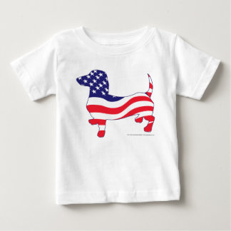 T-shirt Pour Bébé Dachshund, Drapeau patriotique américain