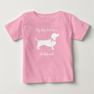 T-shirt Pour Bébé Dachshund Wiener Chien Baby shower fille rose