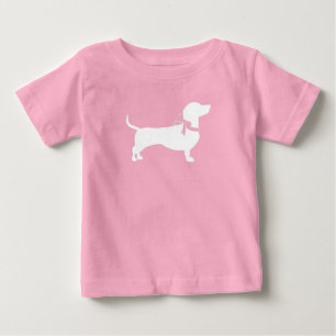 T-shirt Pour Bébé Dachshund Wiener Chien Baby shower fille rose