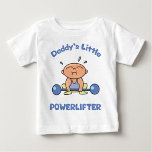 T-shirt Pour Bébé Daddy Petit Powerlifter Enfants Sport Powerlifter