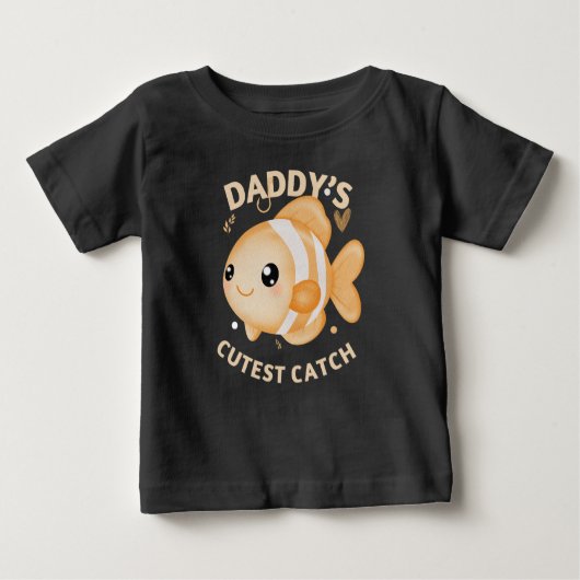 T-shirt Pour Bébé Daddy’s Cutest Catch Fishing Funny Baby (Devant)