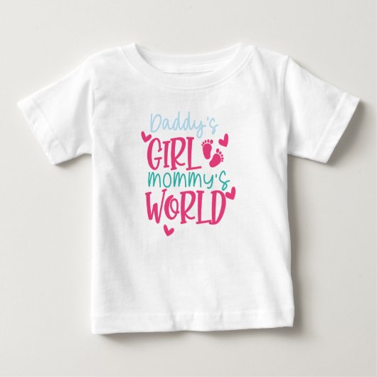 T-shirt Pour Bébé Daddys Girl Mommys World (Devant)