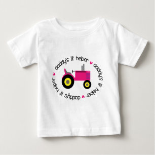 T-shirt Pour Bébé Daddy's Lil Helper Tractor Girl