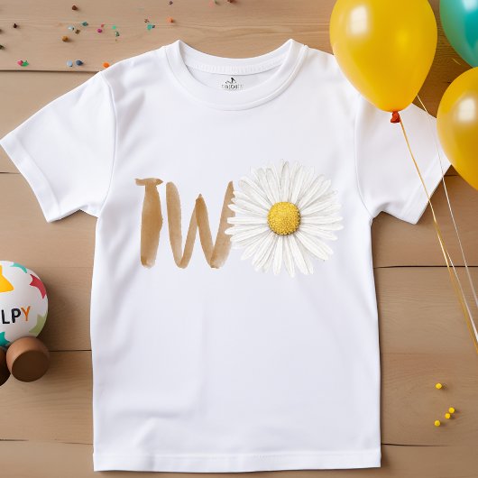 T-shirt Pour Bébé Dalia aquarelle deuxième anniversaire deux