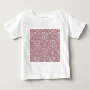 T-shirt Pour Bébé Damas violet et blanc