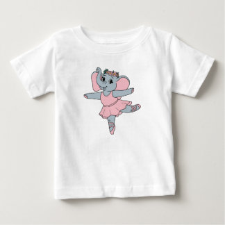 T-shirt Pour Bébé Dancing Elephant Ballerina Pink Ballet Animal Art