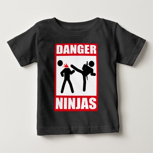 T-shirt Pour Bébé Danger Ninjas (Devant)