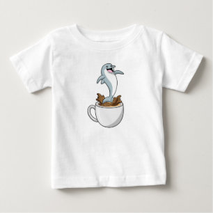 T-shirt Pour Bébé Dauphin avec la coupe de café