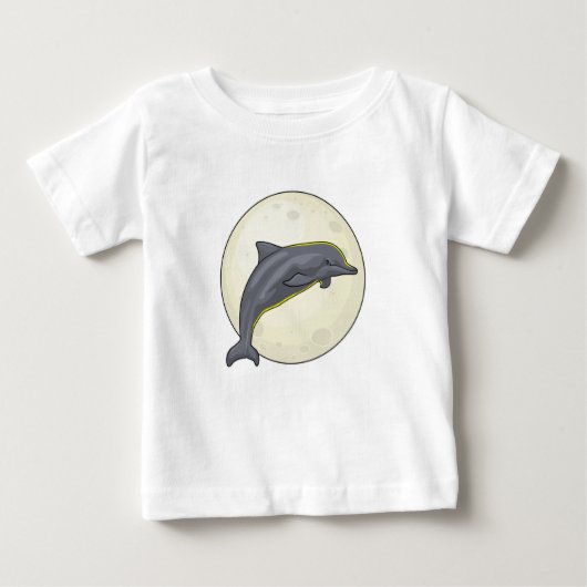 T-shirt Pour Bébé Dauphin avec lune (Devant)