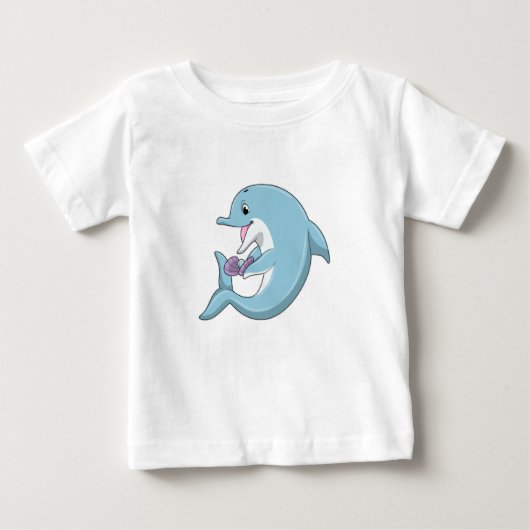 T-shirt Pour Bébé Dauphin avec Perle (Devant)