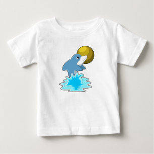 T-shirt Pour Bébé Dauphin nager avec lune