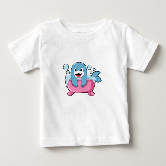 T-shirt Pour Bébé Dauphin sur baignoire (Devant)