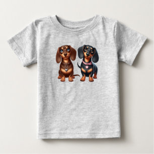 T-shirt Pour Bébé De mignons amis dachshund