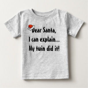 T-shirt Pour Bébé Dear Santa Twin Shirt