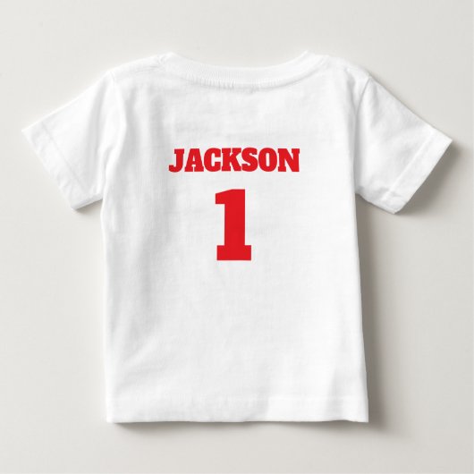 T-shirt Pour Bébé Débutant de l'année de baseball 1er anniversaire (Dos)