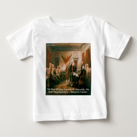 T-shirt Pour Bébé Déclaration d'indépendance & Citation de Ben Frank (Devant)
