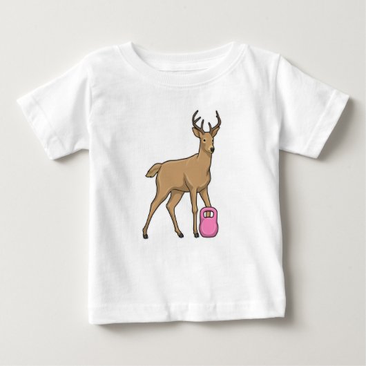 T-shirt Pour Bébé Deer Fitness Dumbbell (Devant)