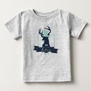 T-shirt Pour Bébé Deer Little Man, Custom, Baby Football Bodysuit