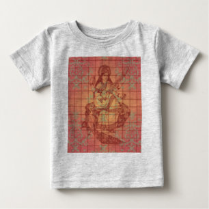 T-shirt Pour Bébé déesse hindoue rouge Saraswati Sagesse Inde