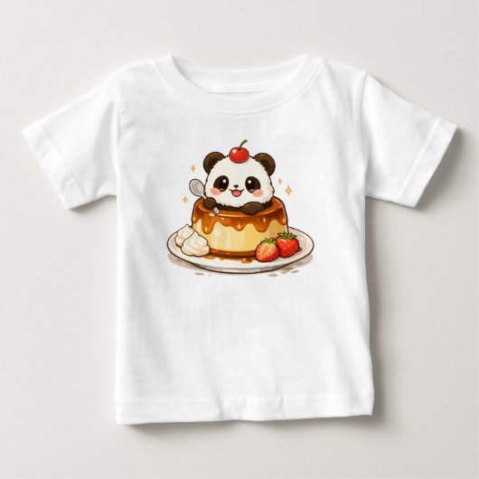T-shirt Pour Bébé Délice de pudding au panda (Devant)
