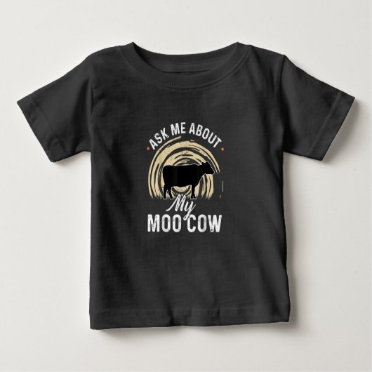T-shirt Pour Bébé Demandez-Moi Ce Qu'Est Ma    Vache Moo (Devant)