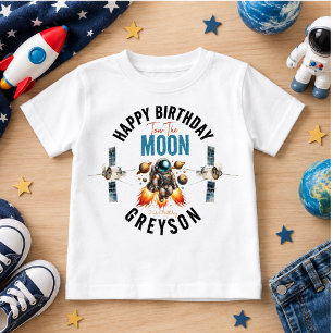 T-shirt Pour Bébé démarrer remorquer la lune 2e anniversaire espace