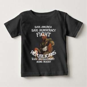 T-SHIRT POUR BÉBÉ DÉMOCRATES VOTENT DANS L'ÉLECTION 2026 2028 DANS L
