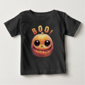 T-shirt Pour Bébé Déplaisant mignon chef Citrouille Halloween Dit Bo (Devant)