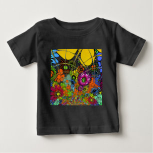T-shirt Pour Bébé Dernier motif floral Extraordinaire coloré Art