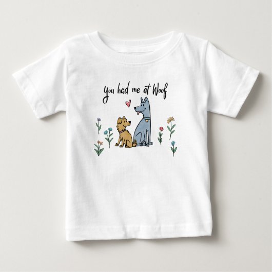 T-shirt Pour Bébé Des chiens dans le jardin III | vous m'avez eu (Devant)