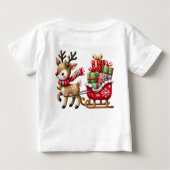 T-shirt Pour Bébé Design de Noël adorable Reindeer et Sleigh (Dos)