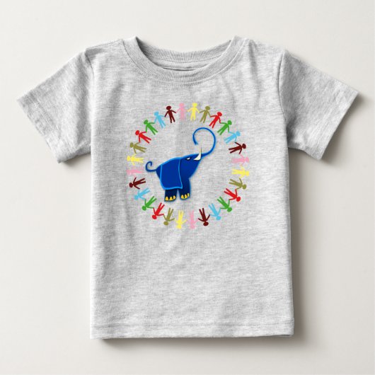 T-SHIRT POUR BÉBÉ DESIGN ÉLÉPHANT BLEU (Devant)