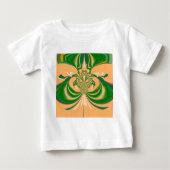 T-shirt Pour Bébé Design vert jaune. (Devant)