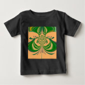 T-shirt Pour Bébé Design vert jaune. (Devant)