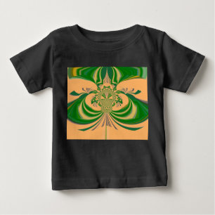 T-shirt Pour Bébé Design vert jaune.