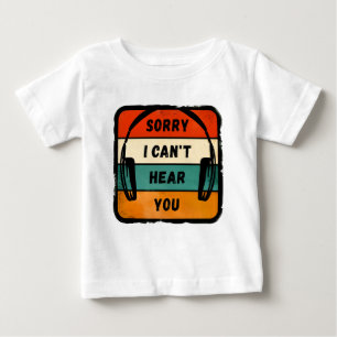 T-shirt Pour Bébé Désolé de ne pas vous entendre - Casques Retro