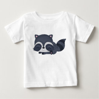T-shirt Pour Bébé Dessin animé de bébé raton laveur mignon endormi