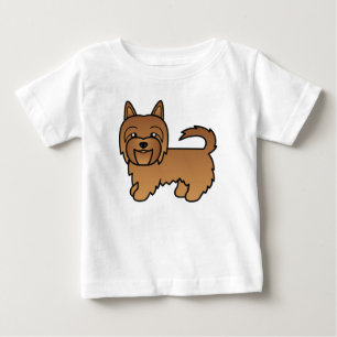T-shirt Pour Bébé Dessin animé de chien Terrier Australien rouge