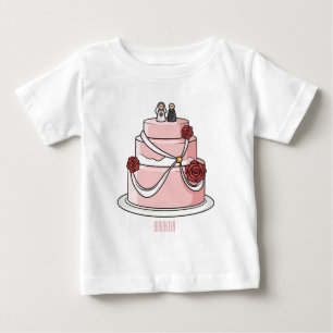 T-shirt Pour Bébé dessin animé de gâteau mariage