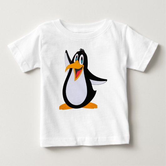 T-shirt Pour Bébé Dessin animé de manchot heureux (Devant)