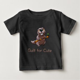 T-shirt Pour Bébé Dessin animé drôle de castor – Construit pour être